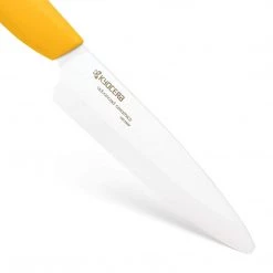 CUTLERY Kyocera Advanced Ceramic Revolution Series 4.5-inch Utility Knife, Yellow Handle, White Blade