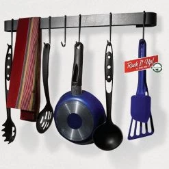 Enclume Rack It Up Utensil Bar Pot Rack Steel Medium Gray 22" L X 2" W X 5" H COOKWARE