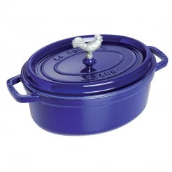 Staub Cast Iron 5.75-Quart Coq Qu Vin Cocotte - Dark Blue