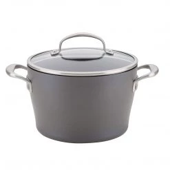 COOKWARE Anolon Allure Hard Anodized Aluminum Dutch Oven, 5 Quart, Dark Gray