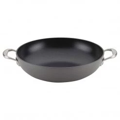 Anolon Allure Hard Anodized Nonstick Wok/Stir Fry Pan, 12 Inch, Dark Gray COOKWARE