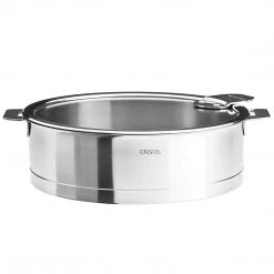 COOKWARE Cristel Strate Detachable Handle 4.4-Quart Saute Pan With Flat Glass Lid
