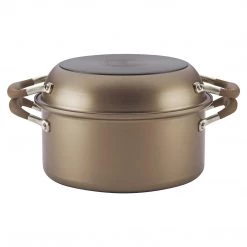 Anolon Advanced Umber 2-in-1 Nonstick 5-Quart Dutch Oven With Everything Pan Lid, 11-Inch, Light Brown COOKWARE