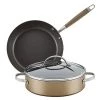 Anolon Advanced Hard-Anodized Nonstick 3-Piece Cookware Set. Bronze