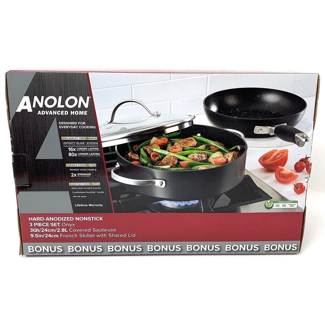 Anolon Advanced Home 3 Piece Cookware Set 3 Anolon Advanced Home 3 Piece Cookware Set