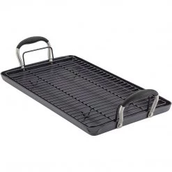 COOKWARE Anolon Advanced Home Hard-Anodized Nonstick Double Burner Griddle, 10-Inch X 18-Inch, Onyx