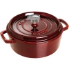 Staub Cast Iron 6-Quart Cochon Shallow Wide Round Cocotte - Grenadine COOKWARE 2 Staub Cast Iron 6-Quart Cochon Shallow Wide Round Cocotte - Grenadine COOKWARE