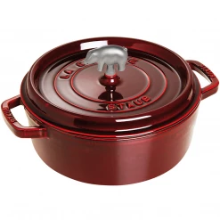 Staub Cast Iron 6-Quart Cochon Shallow Wide Round Cocotte - Grenadine COOKWARE