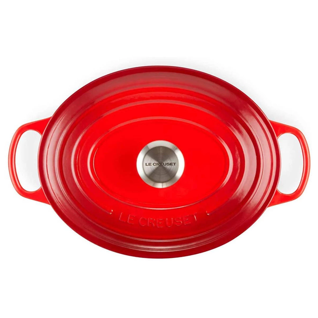 COOKWARE Le Creuset 9.5 Qt. Signature Oval Dutch Oven - Cerise 7 COOKWARE Le Creuset 9.5 Qt. Signature Oval Dutch Oven - Cerise