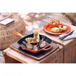 Le Creuset 10.25'' Signature Square Skillet Grill - Flame