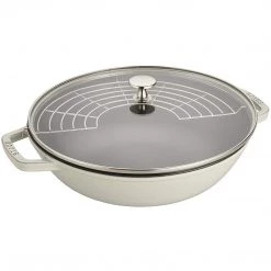 COOKWARE Staub Cast Iron 4.5-Quart Perfect Pan - White Truffle