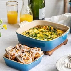 Le Creuset Heritage Set Of 2 Square Dishes - White COOKWARE