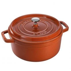 Staub Cast Iron 4-Quart Round Cocotte - Burnt Orange COOKWARE