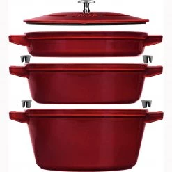 COOKWARE Staub Cast Iron 4-pc Stackable Set - Grenadine