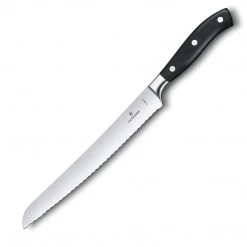 Victorinox Grand Maitre Forged Bread Knife, 9" Curved, Serrated Blade, Black