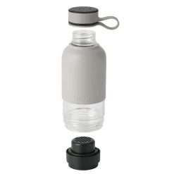 Lekue Bottle To Go Reusable Glass Filtered Water Bottle,18 Ounce, White