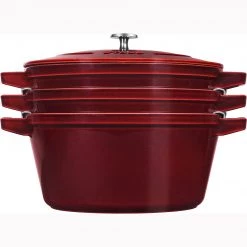 COOKWARE Staub Cast Iron 4-pc Stackable Set - Grenadine