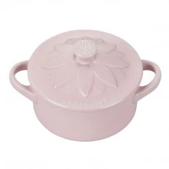 Le Creuset 8 Oz. Mini Round Cocotte With Flower Lid - Chiffon Pink COOKWARE
