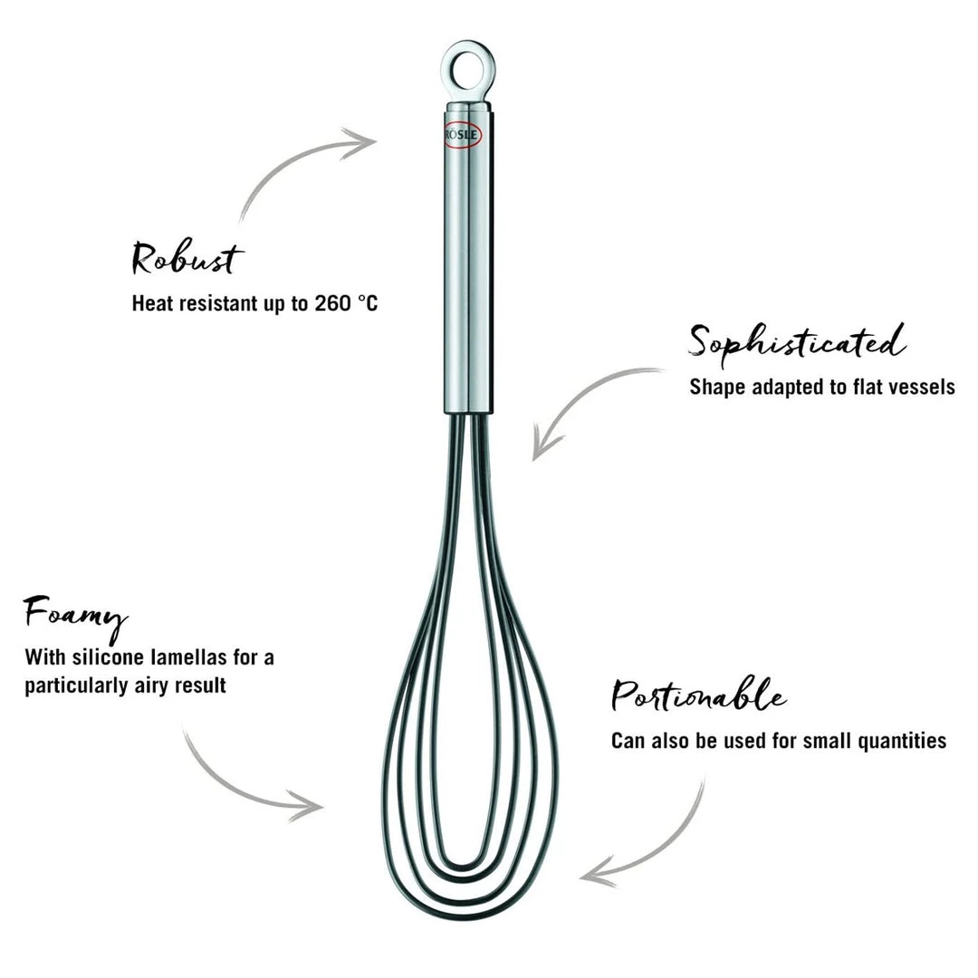Rosle Rösle Stainless Steel & Silicone Flat Whisk, 4 Wire, 10.6-inch BAKEWARE 9 Rosle Rösle Stainless Steel & Silicone Flat Whisk, 4 Wire, 10.6-inch BAKEWARE