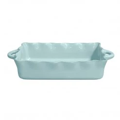 CASAFINA LG. RECT. RUFFLED BAKER - BLUE