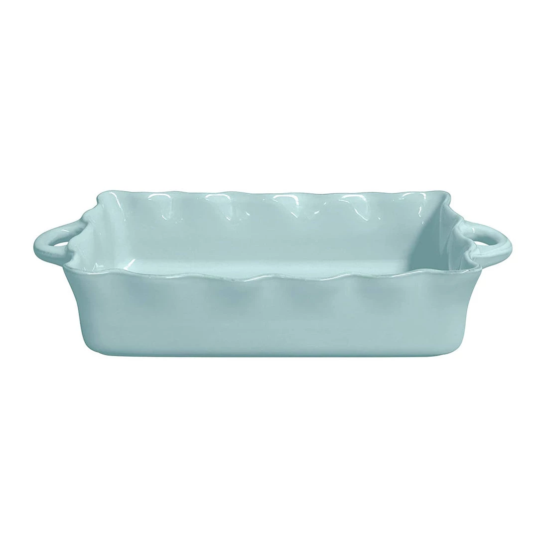 CASAFINA LG. RECT. RUFFLED BAKER - BLUE 3 CASAFINA LG. RECT. RUFFLED BAKER - BLUE