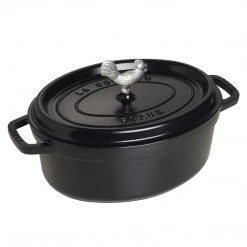 COOKWARE Staub Cast Iron 4.25-qt Coq Au Vin Cocotte - Matte Black, Made In France