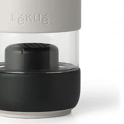 Lekue Bottle To Go Reusable Glass Filtered Water Bottle,18 Ounce, White