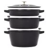 Staub Cast Iron 4-pc Stackable Set - Black