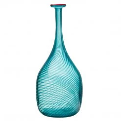 KOSTA BODA RED RIM GREEN BOTTLE