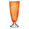 KOSTA BODA RED RIM FOOTED VASE ORANGE