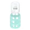 Lifefactory Glass Baby Bottle With Protective Silicone Sleeve And Stage 1 Nipple Mint 4 Oz 1