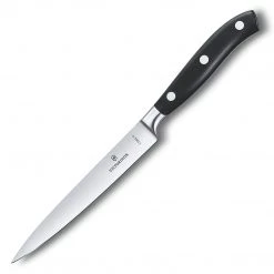 Victorinox Grand Maitre Forged Utility Knife, 6" Straight, Spear Point Blade, Black