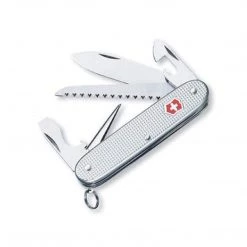 CUTLERY Victorinox Swiss Army Farmer Pocket Knife (Silver Alox Ribbed) , 93mm