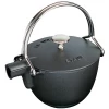 COFFEE & TEA Staub Cast Iron 1-Quart Round Tea Kettle - Matte Black