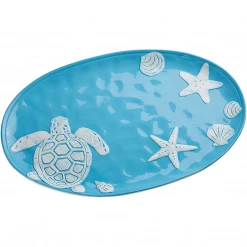Amici Home Coastal Bright Oval Platter