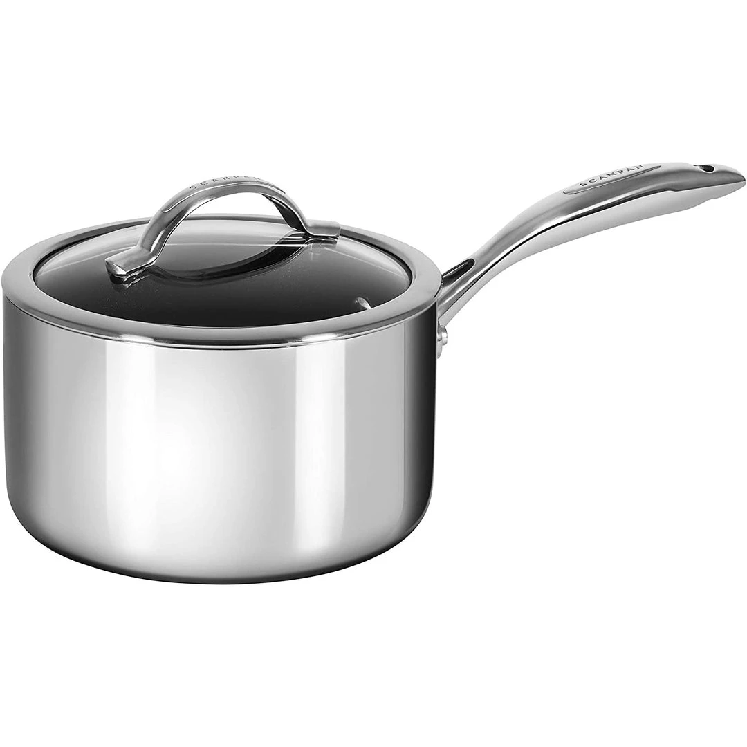 Scanpan Haptiq Saucepan With Lid, 4 Quart, Silver COOKWARE 3 Scanpan Haptiq Saucepan With Lid, 4 Quart, Silver COOKWARE