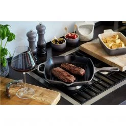 COOKWARE Le Creuset 10.25'' Signature Square Skillet Grill - Oyster