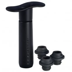 Le Creuset Wine Pump And 3 Stoppers - Black LeCreuset