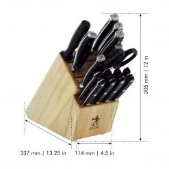 J.A. HENCKELS INTERNATIONAL Forged Premio Knife Block Set, 17 Piece, Black