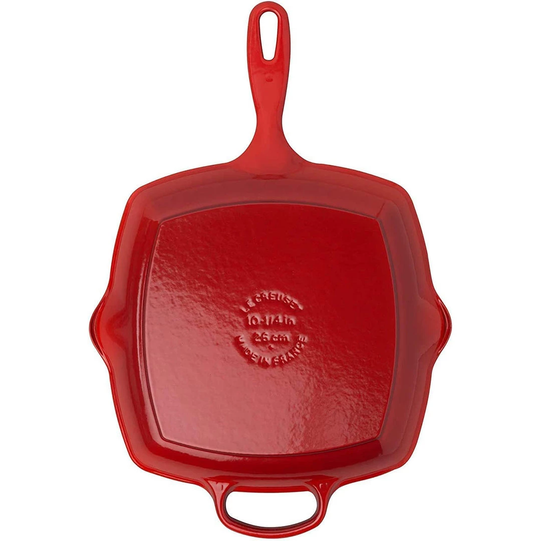 Le Creuset 10.25'' Signature Square Skillet Grill - Cerise 10 Le Creuset 10.25'' Signature Square Skillet Grill - Cerise