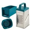 COOKWARE Rachael Ray Tools And Gadgets Stainless Steel Box Grater For Vegetables, Chocolate, Hard Cheeses, And More, Teal Blue