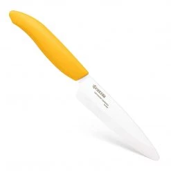 CUTLERY Kyocera Advanced Ceramic Revolution Series 4.5-inch Utility Knife, Yellow Handle, White Blade