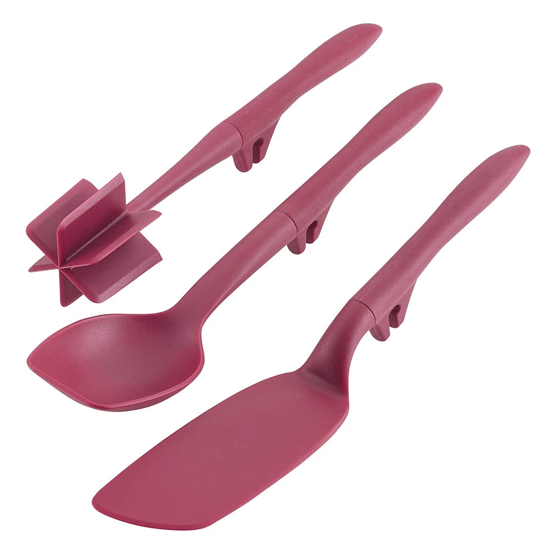 COOKWARE Rachael Ray Tools And Gadgets Lazy Crush & Chop, Flexi Turner, And Scraping Spoon Set / Cooking Utensils - 3 Piece, Burgundy Red 3 COOKWARE Rachael Ray Tools And Gadgets Lazy Crush & Chop, Flexi Turner, And Scraping Spoon Set / Cooking Utensils - 3 Piece, Burgundy Red