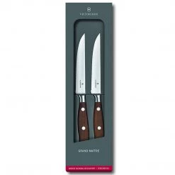 Victorinox Grand Maitre Forged, 2-Piece Steak Set (4¾" Serrated, Spear Point), Wood CUTLERY