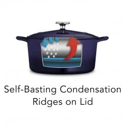 Tramontina Enameled Cast Iron Covered Dutch Oven Gradated Cobalt 5.5-Quart, 80131/075DS COOKWARE