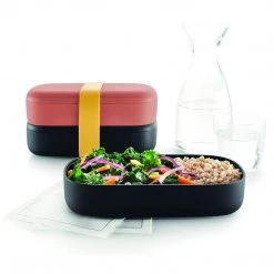 Lekue LunchBox-To-Go Travel Container Set, Coral