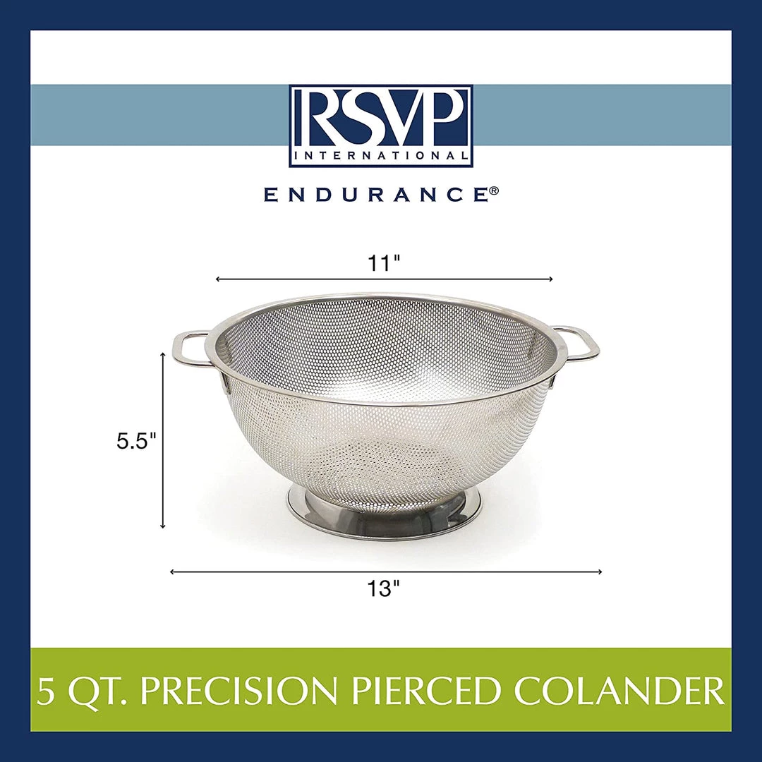 RSVP International International Endurance Stainless Steel Precision Pierced Colander, 5-Quart (Punch-5) COOKS TOOLS 7 RSVP International International Endurance Stainless Steel Precision Pierced Colander, 5-Quart (Punch-5) COOKS TOOLS