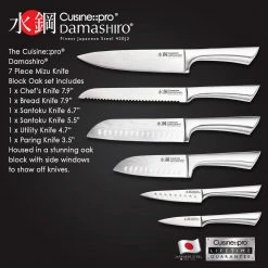 CUTLERY Cuisine::pro Damashiro Knife Block Mizu 7Pc
