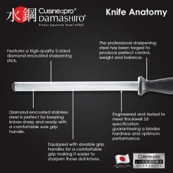 Cuisine::pro Damashiro Sharpening Steel 20Cm 9 Cuisine::pro Damashiro Sharpening Steel 20Cm