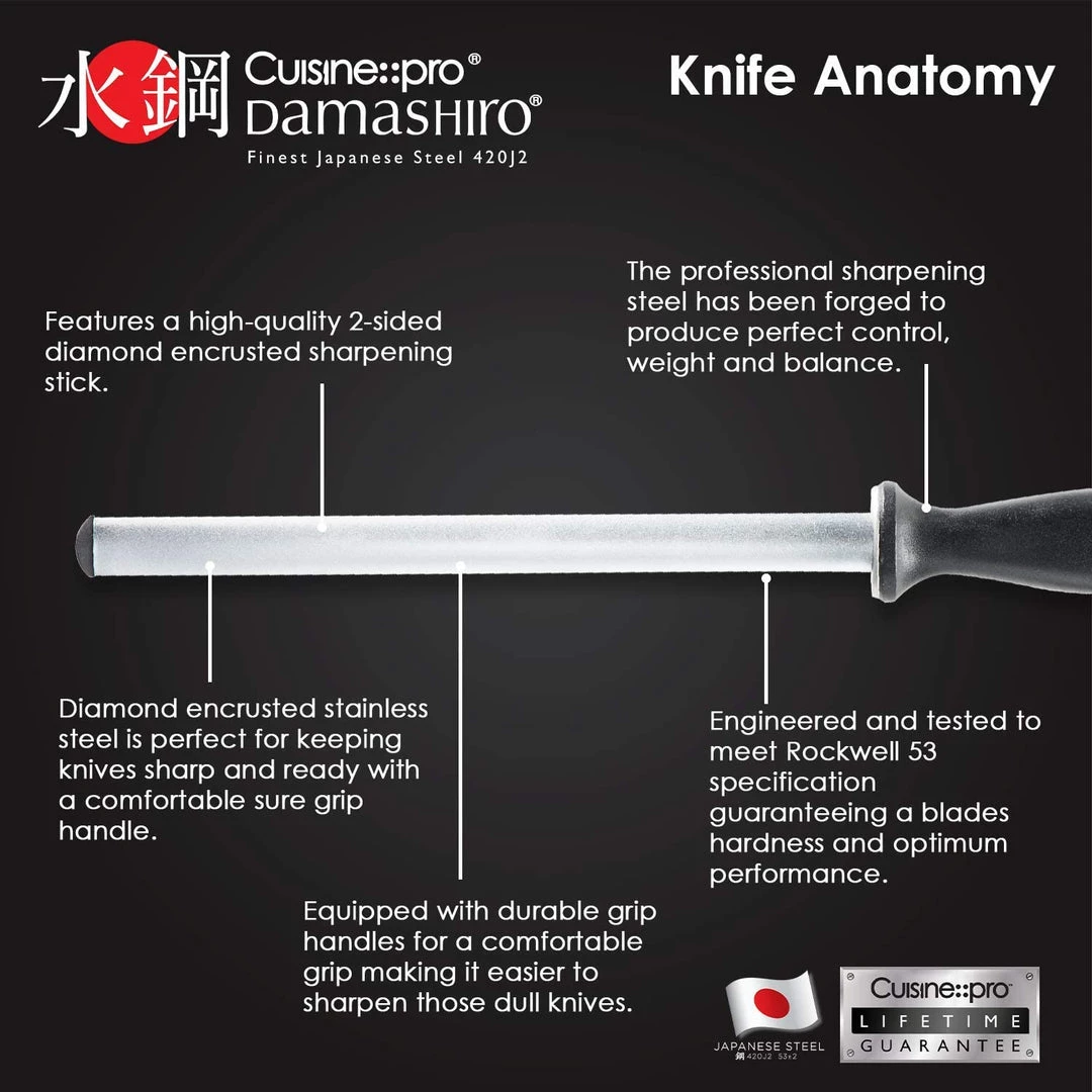 Cuisine::pro Damashiro Sharpening Steel 20Cm 5 Cuisine::pro Damashiro Sharpening Steel 20Cm